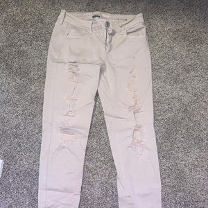 Light Beige ripped skinny jeans from A&E